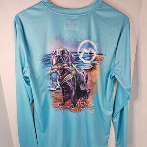 Magellan  Fish Gear Moisture-Wicking Long Sleeve Shirt Mens Large  Dog with Crab